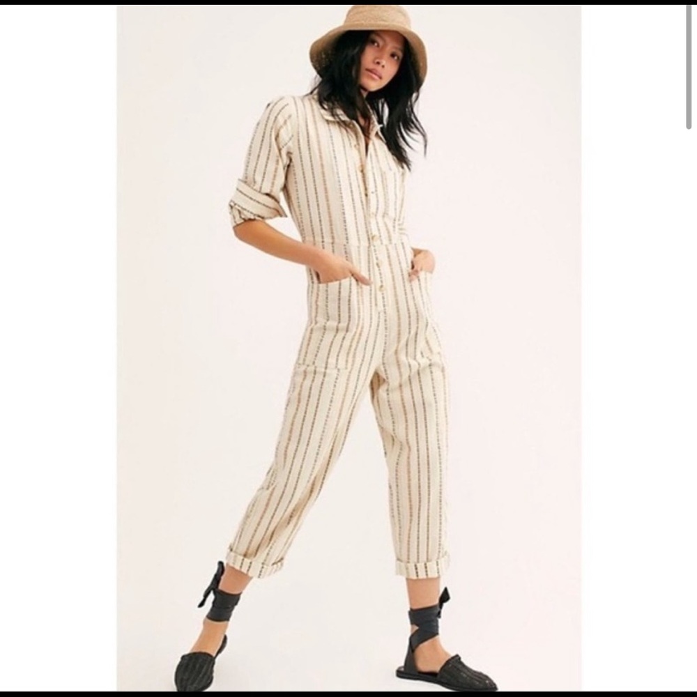 Free people linen coveralls